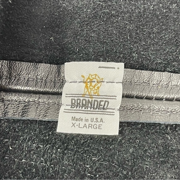 Vintage BRANDED GARMENT INC Motorcycle Leather Riding Biker Chaps Made In USA XL - Picture 7 of 9